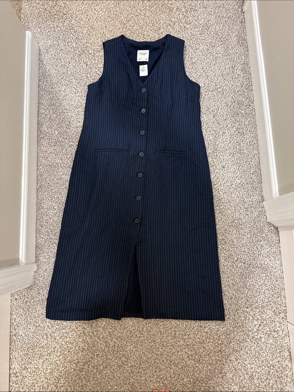 NWT Abercrombie & fitch pinstripe vest dress sz xl petite extra large petite